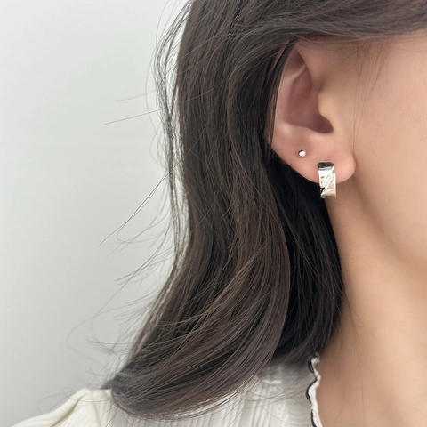 Orecchini A Cerchio In Rame Intrecciati Geometrici E Orecchini A Lobo Con Sfera Rotonda Minimalista Da Donna Gioielli