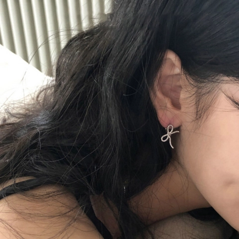 Schleife Knoten Ohrringe Kupfer Vergoldet Seil Textur Süß Minimalistisch Französisch Vintage Mode Schmuck Für Damen