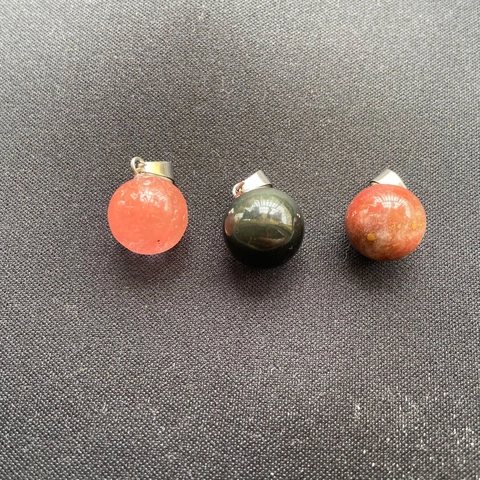 Natural Round Ball Gemstone Pendant For Women DIY Jewelry Making Crystal Agate Tiger Eye Healing Stone Pendant Only Without Chain