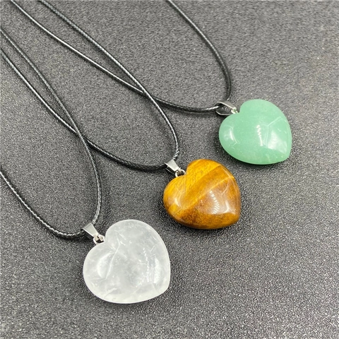 Natuurlijke Hartvormige Stenen Hanger Agaat Tijgeroog Rozenkwarts DIY Sieraden Maken Accessoires Voor Vrouwen Kettinghanger