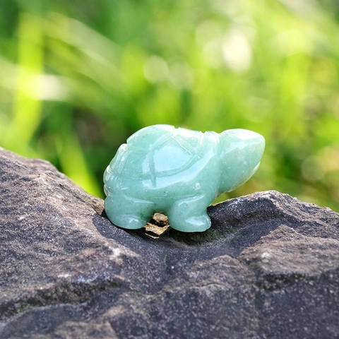 Tartaruga in Pietra Naturale Intagliata a Mano Statua di Animali in Pietre Preziose Cristallo Decorazione da Scrivania Regalo