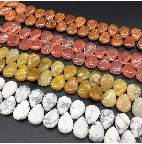 Perle Sciolte In Pietra Naturale A Goccia Cristallo Agata Forate Lateralmente Per Creazione Di Gioielli DIY Lucide