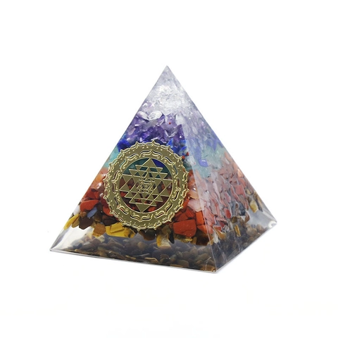 Orgon Pyramide Energiegenerator Naturkristallsteine Schichtweise Chakra Heilung Meditation Zuhause Büro Dekor Heilige Geometrie