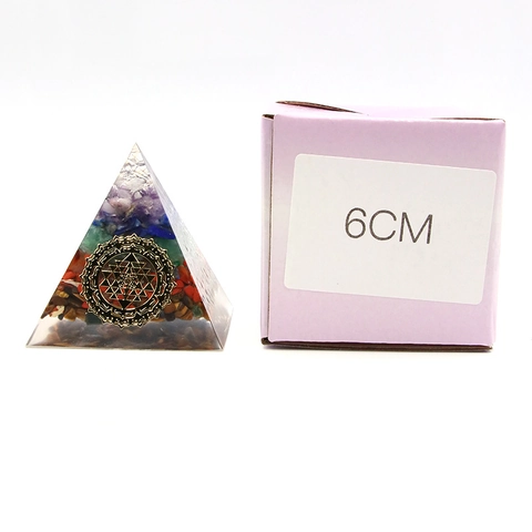 Orgon Pyramide Energiegenerator Naturkristallsteine Schichtweise Chakra Heilung Meditation Zuhause Büro Dekor Heilige Geometrie