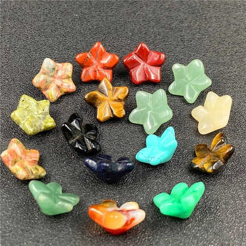 Natural Agate Crystal Star Shaped Carved Flower Pendants Gemstone Beads For DIY Jewelry Making Crafts