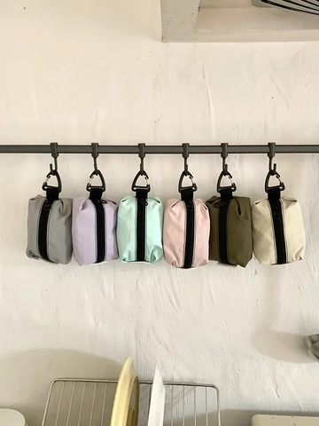 Mini Monedero de Nylon con Cremallera Bolsa de Almacenamiento Impermeable Ligera Con Mosquetón Para Auriculares Llaves Viaje