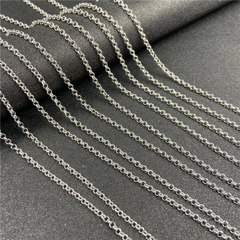 Minimalist Copper Rolo Chain Necklace Silver Plated DIY Jewelry Making Accessory For Sweater Necklace Women Men