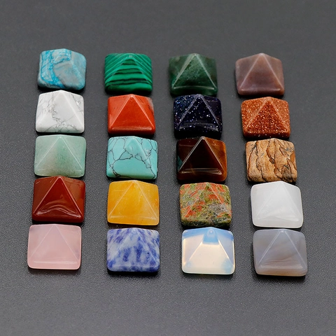 Mini Pyramid Natural Gemstone Crystal Healing Energy Stones DIY Jewelry Making Accessories Desktop Decor