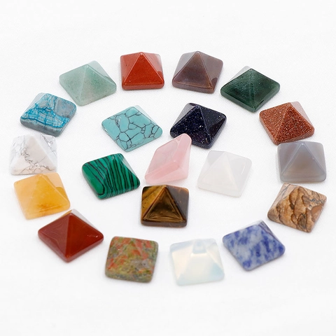 Mini Pyramid Natural Gemstone Crystal Healing Energy Stones DIY Jewelry Making Accessories Desktop Decor