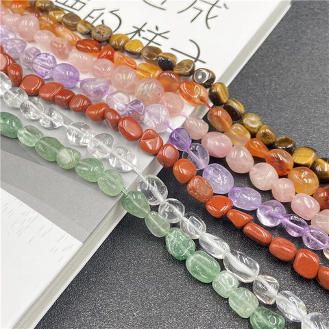 Irregular Natural Stone Chips Beads Drilled Gemstone Loose Beads For DIY Jewelry Making Bracelet Necklace Amethyst Rose Quartz