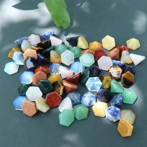 Polished Natural Gemstone Crystal Hexagonal Pyramid For DIY Jewelry Making Home Decor Healing Energy Stone Rose Quartz