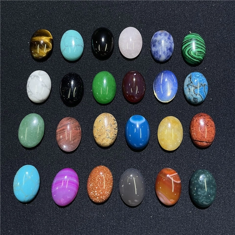 Oval Cabochon Mixed Natural Agate Tiger Eye Stone Flatback DIY Jewelry Making Hairpin Inlay Craft Accessory Antique
