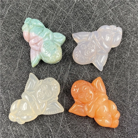 Ciondoli Angelo Cherubino In Agata Naturale Statuette Di Bambini Intagliate In Pietre Preziose Per Creazione Di Gioielli DIY