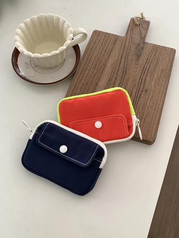 Mini Nylon Coin Purse Ins Style Lipstick Storage Bag Portable Earphone Pouch For Women Men Casual Travel Daily Organizer Pouch