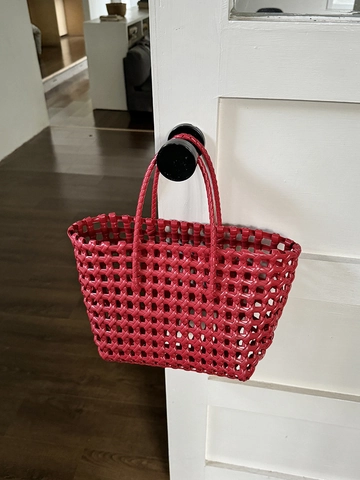 Bolso De Mano Tejido PVC Calado Celosía Gran Capacidad Playa Vacaciones Tote Cesta De Compra Para Mujeres Street Style