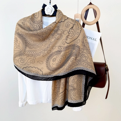 Vintage Κασκόλ Με Paisley Print Για Γυναίκες Μαίανδρος Περίγραμμα Μακρύ Ελαφρύ Σάλι Προστασία Από Τον Ήλιο Αξεσουάρ Μόδας Ταξιδιού