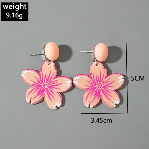 Kirschblüten Hängeohrringe Aus Acryl In Rosa Süßer Blumenschmuck Im Frühlingsstil Für Damen