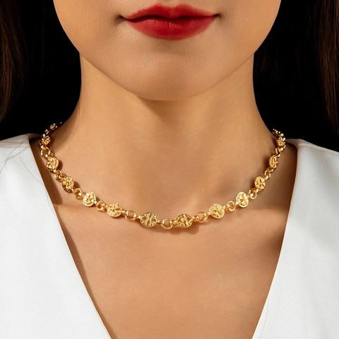 Punk Klobige Kette Halskette Vergoldete Legierung Übertriebene Hip Hop Statement Choker Schmuck Für Damen