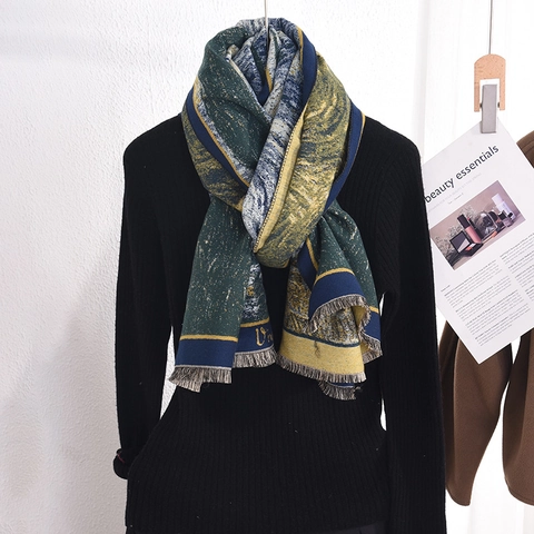Vintage Ölgemälde Schal Für Damen Van Gogh Sonnenblumenmuster Lang Warm Quasten Wickelschal Viskose Polyester Kaschmir-Imitat