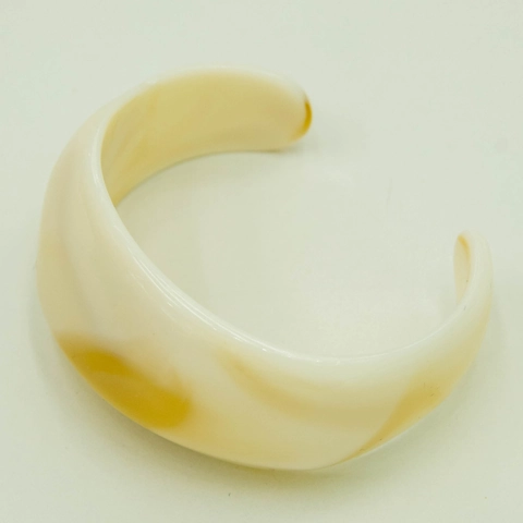 Retro Acrylic Cuff Bracelet For Women Resin Wide Bangle C-Shaped Open Geometric Marble Pattern Bohemian Fashion