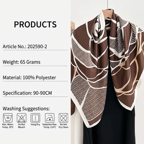 Elegantes Quadratisches Halstuch Mit Blumenmuster Für Damen Vintage Satin Glattes Großes Kopftuch Modischer Schal Accessoire