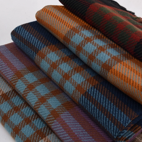 Sciarpa A Quadri In Finta Cashmere Con Nappe Scialle Invernale Caldo Morbido Lungo Per Donna