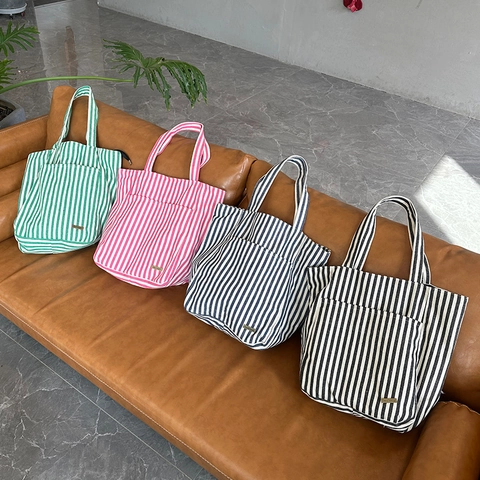 Große Kapazität Polyester Tragetasche Für Damen Gestreift Leopardenmuster Umhängetasche Mit Doppelten Fronttaschen Handtasche