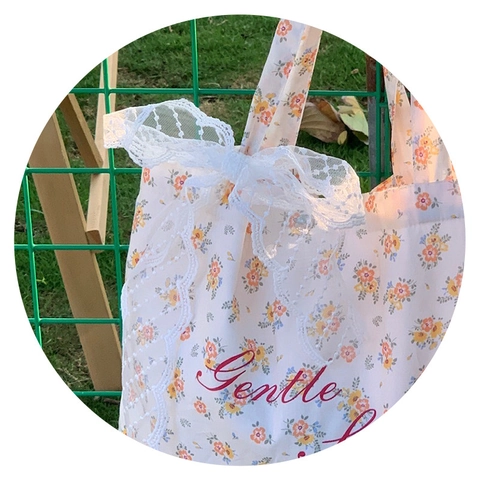 Floral Lace Ribbon Bow Bag Charm Decorative Accessory For Handbag Sweet Retro Mori Style Polyester