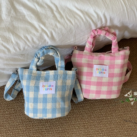 Borsa a Tracolla in Tela Gingham Estiva per Donna Borsa Tote a Scacchiera Artistica con Tracolla Rimovibile Piccola Borsa a Mano per Viaggio Quotidiano