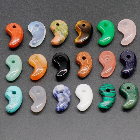 Natural Stone Magatama Comma Shape Pendant DIY Jewelry Making Crystal Agate Comma Charm Polished Gemstone Pendant For Necklace Bracelet Craft Gift