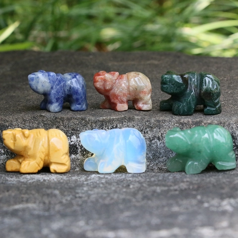 Statuetta Di Orso Polare In Pietra Naturale Statua Di Animale In Cristallo Intagliata A Mano Ametista Quarzo Arredo Ufficio