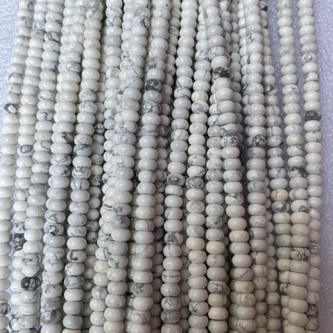 Natural Stone Abacus Rondelle Beads For DIY Jewelry Making Bracelet Necklace White Howlite Pink Aventurine Amazonite Beads