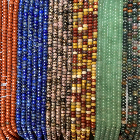 Perle Rondelle Abacus In Pietra Naturale Pietre Distanziatrici Per Creazione Di Gioielli Fai Da Te Bracciale Collana Lapislazzuli