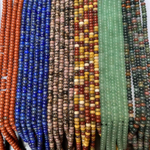 Perle Rondelle Abacus In Pietra Naturale Pietre Distanziatrici Per Creazione Di Gioielli Fai Da Te Bracciale Collana Lapislazzuli