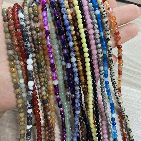 Perles en Vrac Rondes en Pierre Naturelle Cristal Agate Jaspe Quartz Perles de Pierres Précieuses pour Fabrication de Bijoux DIY Bracelet Collier Accessoires