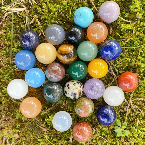 Mini Polierte Kristallkugeln Edelstein Kugeln Ohne Loch Lose Perlen Für DIY Schmuckherstellung Handwerk Heilsteine Gemischte Farben