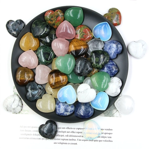 Ornements en Forme de Coeur en Pierre de Cristal Naturel Pierres de Quartz Polies pour Décoration Maison Accessoires Bijoux DIY