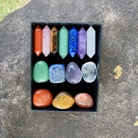Pietra Di Cristallo Naturale Colonna Esagonale E Gemme Burattate Yoga Meditazione Energia Guarigione Chakra Arredamento Ornamento