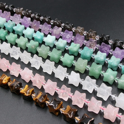 Perles en Vrac en Pierre Naturelle Forme d'Étoile pour Fabrication de Bijoux DIY Agate Quartz Cristal Pierres Irrégulières