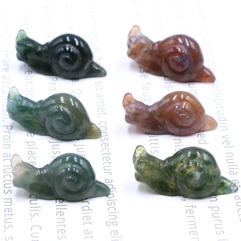 Figurine Escargot Pierre Naturelle Sculptée À La Main Cristal De Guérison Sculpture Animale Décor Bureau Agate