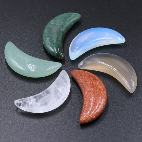 Φυσικό Κρυστάλλινο Διακοσμητικό Φεγγάρι Σχήμα Μισοφέγγαρου Θεραπευτική Πέτρα Χαλαζίας Αχάτης Αβεντουρίνη για Διαλογισμό Διακόσμηση Σπιτιού