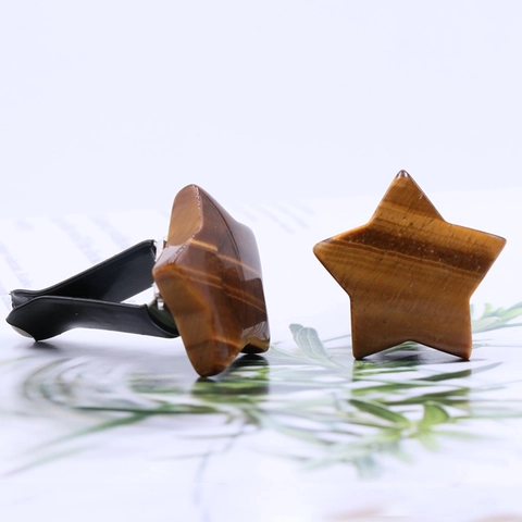 Clip Per Presa Aria Auto In Cristallo Di Pietra Naturale Stella Pentacolo Decorazione Per Interni Veicolo Accessorio