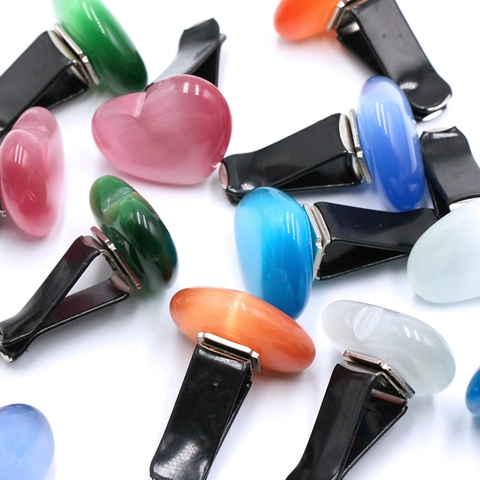 Herzförmige Katzenaugenstein Auto Lüftungsschlitz Clip Dekoration Bunte Mini Innenraum Ornament Universal Zubehör
