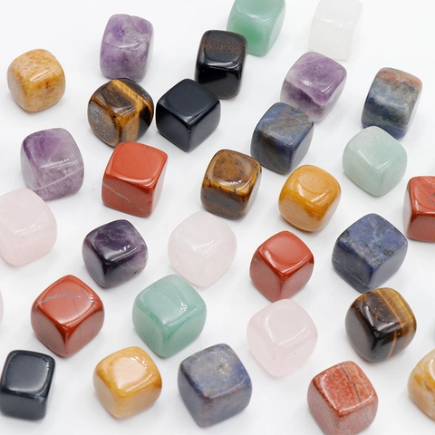 Polierte Natürliche Kristallwürfel Bunte Heilsteine Für Meditation Schreibtischdekor Amethyst Rosenquarz Obsidian Aventurin