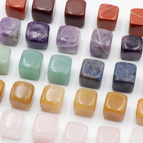 Polierte Natürliche Kristallwürfel Bunte Heilsteine Für Meditation Schreibtischdekor Amethyst Rosenquarz Obsidian Aventurin
