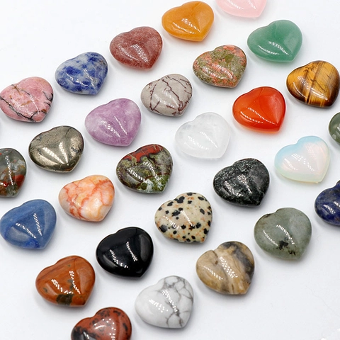 Cristallo Naturale Agata Cuore Pietra Lucidata Forma di Cuore Cristallo Curativo Per Fai Da Te Gioielli Casa Ufficio Scrivania Decor Pietre Piccole Multi Materiale