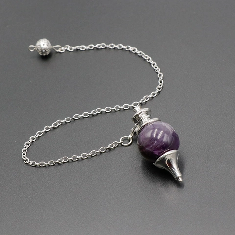 Dowsing Pendulum Necklace Natural Crystal Gemstone Healing Stone Divination Energy Point Pendant Meditation Jewelry