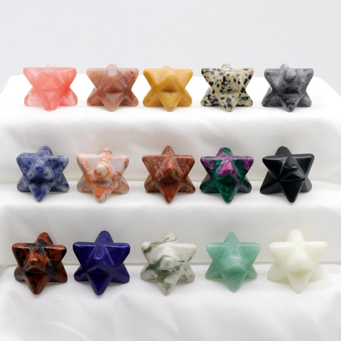 Ornamento Stella Merkaba in Cristallo Naturale Pietra Semipreziosa Geometria Sacra Cristallo Curativo Per Meditazione Casa Ufficio Scrivania