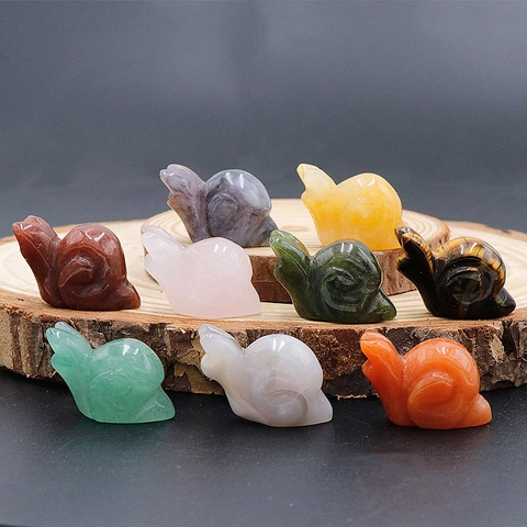 Figurina di Lumaca in Cristallo Naturale Agata Scultura Animale in Pietra Preziosa Intagliata a Mano Pietra Curativa Reiki Arredamento Regalo