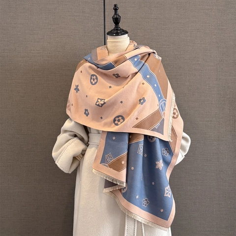 Sciarpa Scialle Da Donna In Imitazione Cashmere Calda Ispessita Grande Motivo Jacquard Avvolgente Retro Vintage Con Frange Morbide